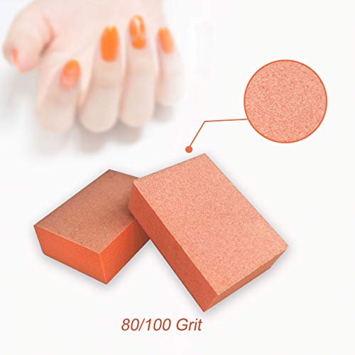 Maryton Nail Buffer Mini Block File 80/100 Grit Disposable Bulk, 130 Count (O...