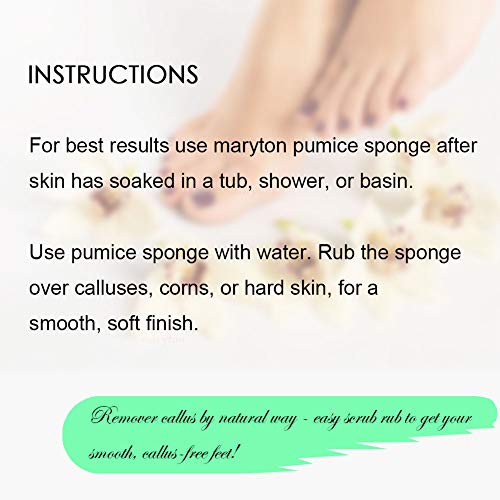 Maryton Pumice Sponge for Feet, Ultimate Pedicure Stone Callus Remover & Foot...
