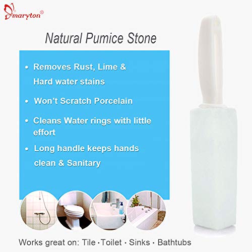 Maryton Pumice Stone with Handle for Cleaning Toilet Bowl Ring and Hard Water...