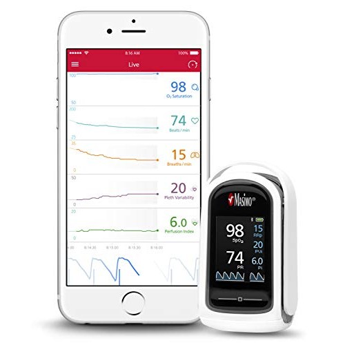 Masimo MightySat Fingertip Pulse Oximeter | Monitor Blood Oxygen & Heart Rate...