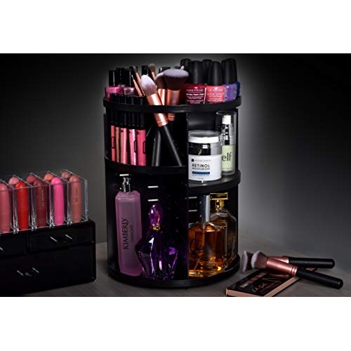 360 Rotating Makeup Organizer - Adjustable Shelf Height and Fully Rotatable. ...