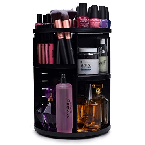 360 Rotating Makeup Organizer - Adjustable Shelf Height and Fully Rotatable. ...
