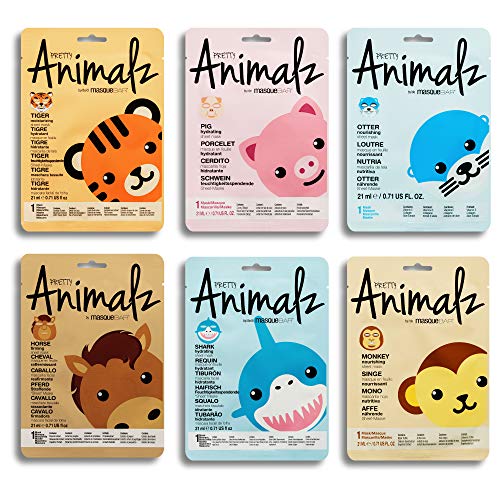 masque BAR Pretty Animalz Facial Sheet Mask (6 Pack) — Korean Beauty Skin Car...