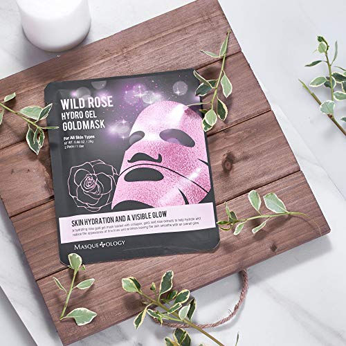 Masqueology - Wild Rose Gold Hydro-Gel Mask | Collagen and Hydrating Facial S...