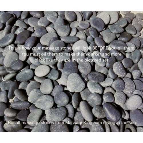 39 PC Genuine Basalt Stone Hot Stone Massage Set, Hand Picked Natural Stones,...