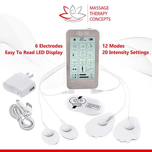 TENS Unit and EMS Combination Muscle Stimulator with 2 Channels, 12 Modes for...