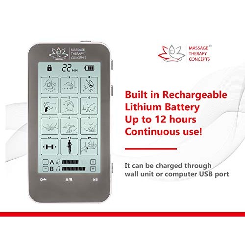 TENS Unit and EMS Combination Muscle Stimulator with 2 Channels, 12 Modes for...