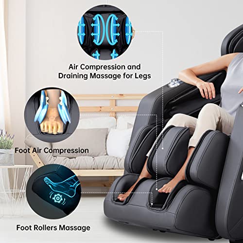 MassaMAX 2022 Massage Chair Recliner, Zero Gravity Full Body Yoga Stretching ...