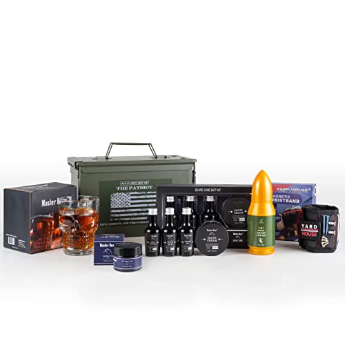 Gift for Men | 50 Cal Metal Ammo Cans Gift Box Shaving Grooming Set Collectio...