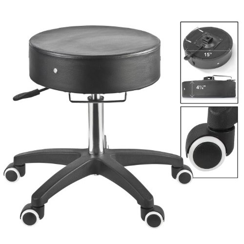 Master Massage Deluxe Glider Rolling Stool, Larger Seat Better Wheels with Gr...