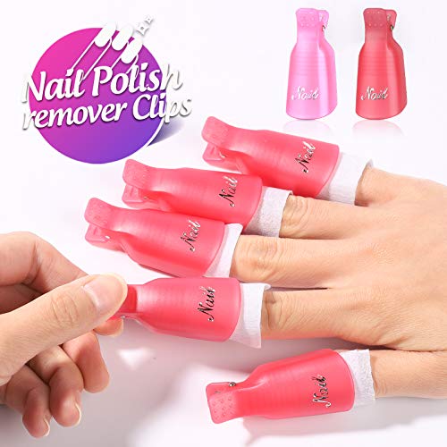 Gel Nail Polish Remover Tool Kit, 20Pcs Plastic Nail Clip, 550Pcs Nail Wipe C...