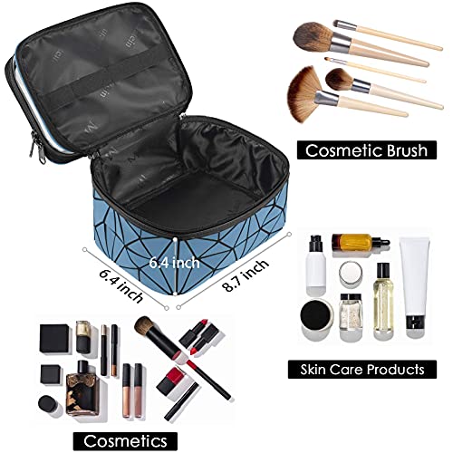 Travel Makeup Bag, Cosmetic Bags for Women, Luminous Geometric Travel Cosmeti...