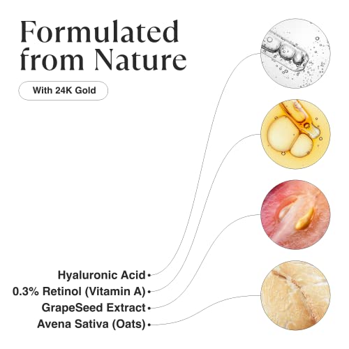 MATKAS Gold Under Eye Patches - 0.3% Pure Retinol + Hyaluronic Acid + Collage...