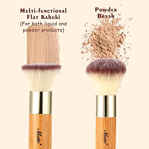 Matto Makeup Brush Set 2 Pieces Face Blush Kabuki Powder Foundation Makeup Br...