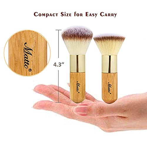 Matto Makeup Brush Set 2 Pieces Face Blush Kabuki Powder Foundation Makeup Br...