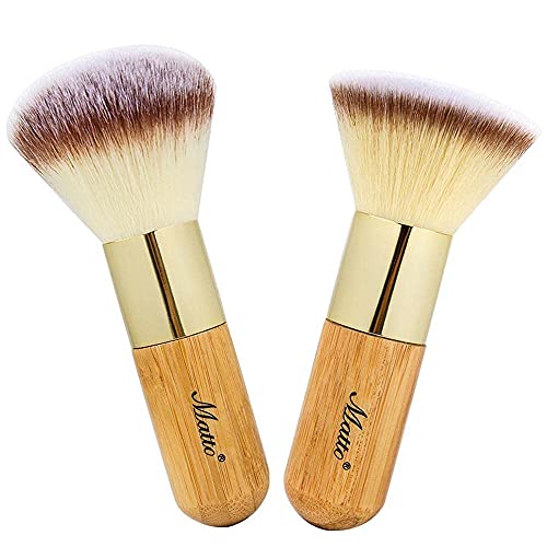 Matto Makeup Brush Set 2 Pieces Face Blush Kabuki Powder Foundation Makeup Br...