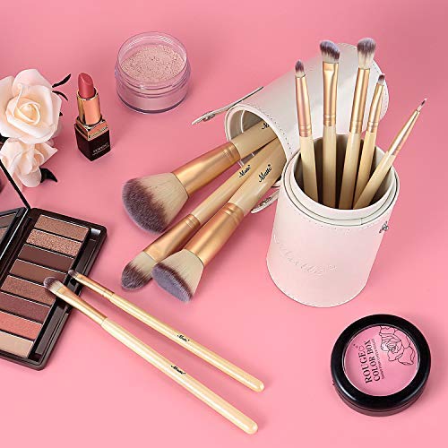 Matto Makeup Brushes 10-Piece Golden Makeup Brush Set with Foundation Powder ...