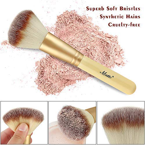 Matto Makeup Brushes 10-Piece Golden Makeup Brush Set with Foundation Powder ...
