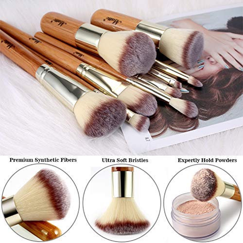 Matto Makeup Brushes 9-Piece Makeup Brush Set Foundation Brush with Travel Ma...