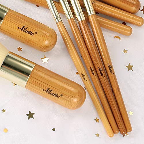Matto Makeup Brushes 9-Piece Makeup Brush Set Foundation Brush with Travel Ma...