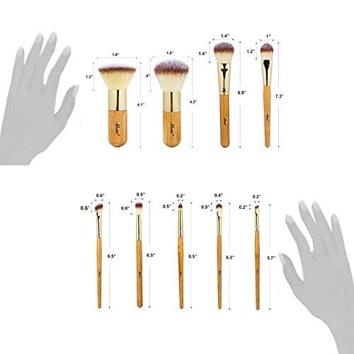 Matto Makeup Brushes 9-Piece Makeup Brush Set Foundation Brush with Travel Ma...