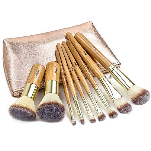 Matto Makeup Brushes 9-Piece Makeup Brush Set Foundation Brush with Travel Ma...