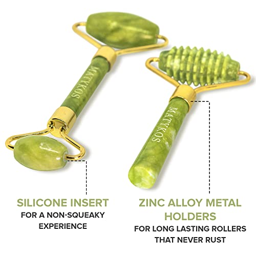 Jade Roller for Face - 4 in 1 - Helps Reducing Puffiness, Wrinkles, Fine Line...