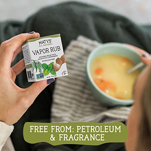 Maty's All Natural Vapor Rub - Petroleum Free - Made with Peppermint, Tea Tre...