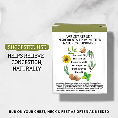 Maty's All Natural Vapor Rub - Petroleum Free - Made with Peppermint, Tea Tre...