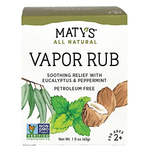 Maty's All Natural Vapor Rub - Petroleum Free - Made with Peppermint, Tea Tre...