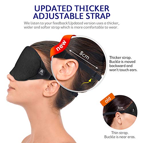 Mavogel Cotton Sleep Eye Mask - Updated Design Light Blocking Sleep Mask, Sof...