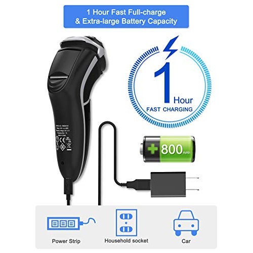Men's Electric Shaver - MAX-T Corded and Cordless Rechargeable 3D Rotary Shav...