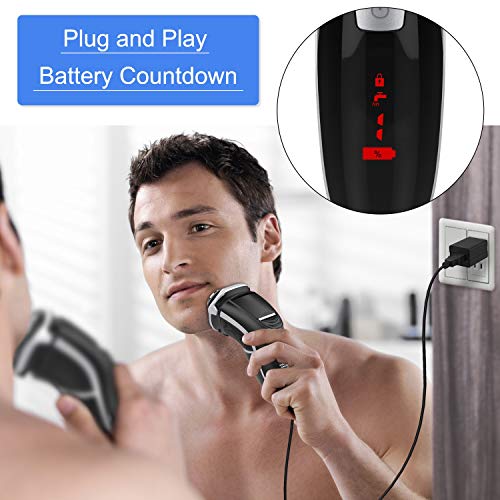 Men's Electric Shaver - MAX-T Corded and Cordless Rechargeable 3D Rotary Shav...