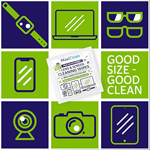 MAXI CLEAN Lens Wipes - 440 Pre-moistened Eyeglass Cleaning Wipes - Cleaner f...