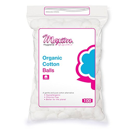 Maxim Organic Cotton Balls, No Chlorine/Dioxin/Chemical, ICEA Approved, Biode...