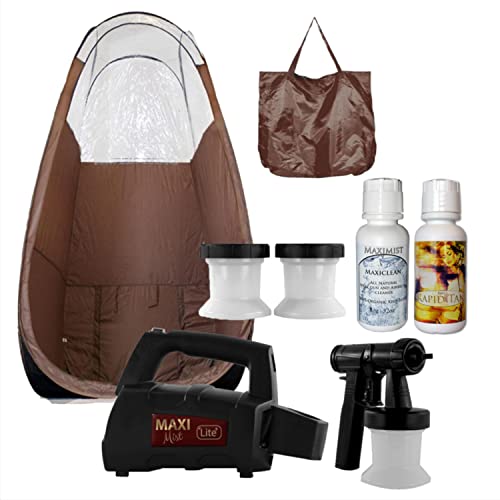 MaxiMist Lite Plus HVLP Sunless Spray Tanning KIT, Tent Machine Airbrush Tan ...