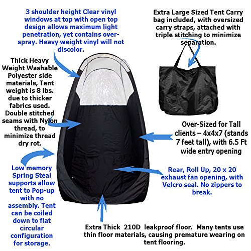 MaxiMist Lite Plus Pro HVLP Sunless Spray Tanning KIT Tent, Machine and Sunle...