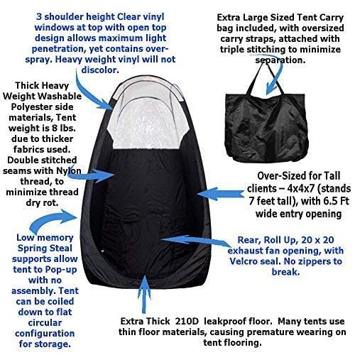 MaxiMist Lite Plus Sunless Spray Tanning KIT Tent Machine HVLP Airbrush Tan M...