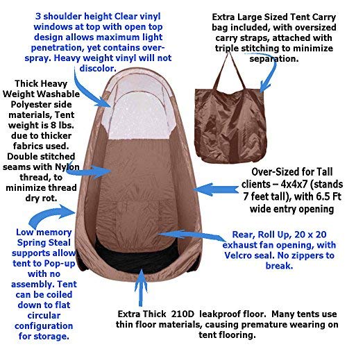 The Original Instant Pop Up Airbrush Spray Tanning Tent-Brown