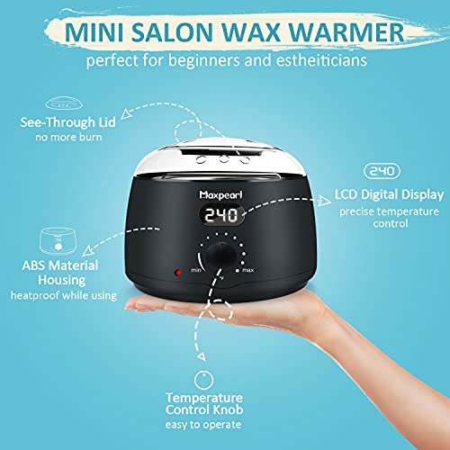 Maxpearl Waxing Kit with Hard Wax Beads, Hair Removal Wax Warmer Kit for Fine...