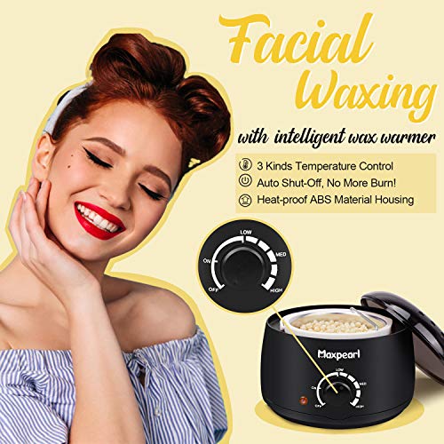 Wax Kit for Women Men, Hair Removal Waxing Kit with Hard Wax Beans for Coarse...