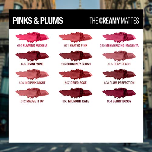 Maybelline Color Sensational Lipstick, Lip Makeup, Matte Finish, Hydrating Li...