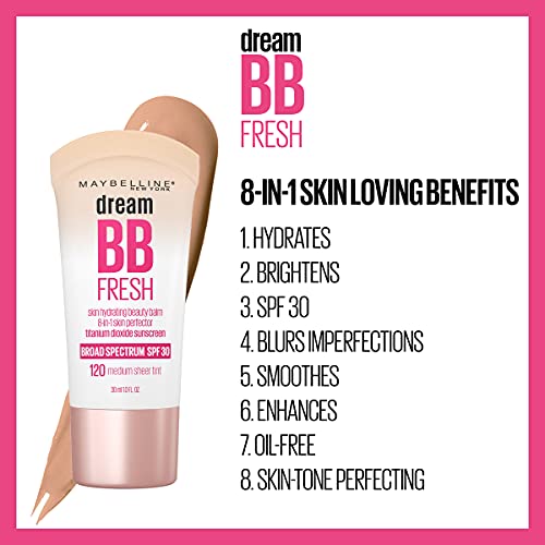 Maybelline Dream Fresh Skin Hydrating BB cream, 8-in-1 Skin Perfecting Beauty...