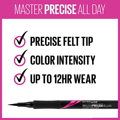 Maybelline Eyestudio Master Precise All Day Liquid Eyeliner, Black, 0.034 Ounce