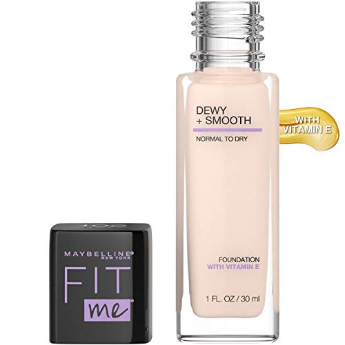 Maybelline Fit Me Dewy + Smooth Foundation Makeup, Fair Porcelain, 1 fl. oz.