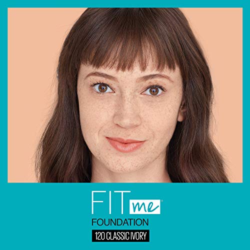 Maybelline Fit Me Matte + Poreless Liquid Foundation Makeup, Classic Ivory, 1...