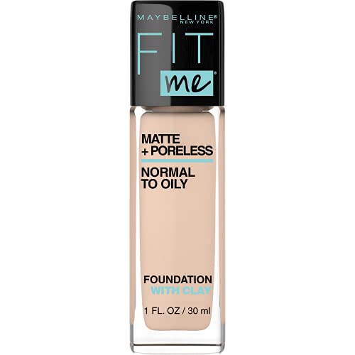 Maybelline Fit Me Matte + Poreless Liquid Foundation Makeup, Classic Ivory, 1...