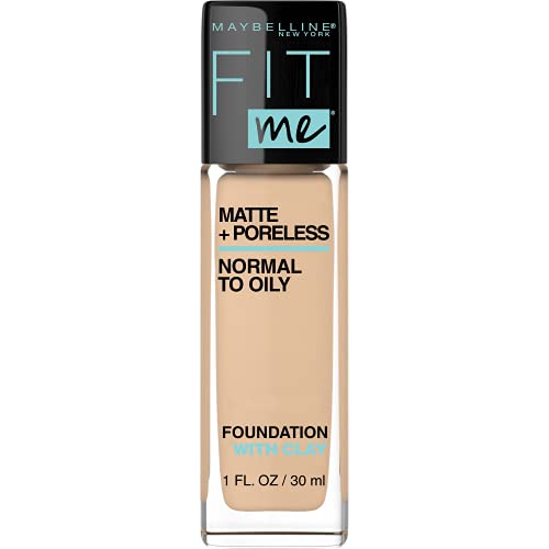 Maybelline Fit Me Matte + Poreless Liquid Foundation Makeup, Natural Beige, 1...