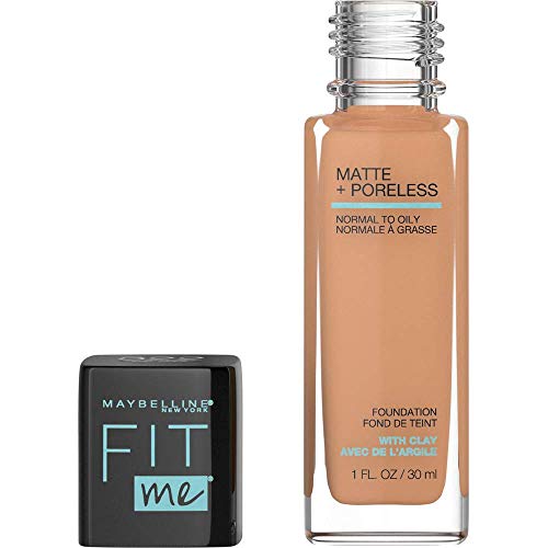 Maybelline Fit Me Matte + Poreless Liquid Foundation Makeup, Warm Honey, 1 fl...