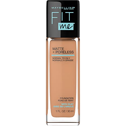 Maybelline Fit Me Matte + Poreless Liquid Foundation Makeup, Warm Honey, 1 fl...